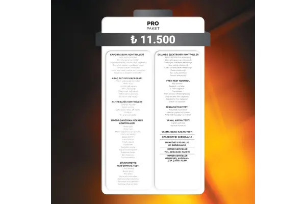 4x2 Binek Araçlar - Hafif Ticari - Pro Paket